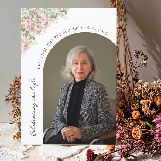 Elegante Aquarellfarben Blume Beerdigung Foto Beil