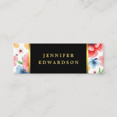 Elegante Aquarellfarben-Blume boho beruflich Mini Visitenkarte (Vorderseite)