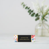 Elegante Aquarellfarben-Blume boho beruflich Mini Visitenkarte (Stehend Vorderseite)