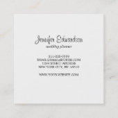 Elegante Aquarellfarben-Blume boho beruflich Quadratische Visitenkarte (Rückseite)