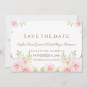Elegante Aquarellfarben-Blume, die das DATUM SPEIC Save The Date (Vorderseite)