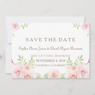 Elegante Aquarellfarben-Blume, die das DATUM SPEIC Save The Date