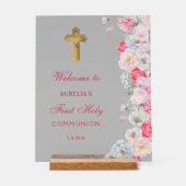 Elegante Aquarellfarben Blume erste Kommune Willko Acrylschild (Vorderseite)