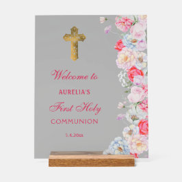 Elegante Aquarellfarben Blume erste Kommune Willko Acrylschild