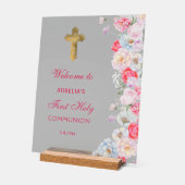 Elegante Aquarellfarben Blume erste Kommune Willko Acrylschild (Winkel)