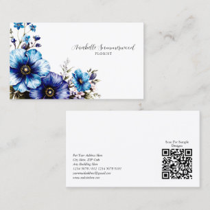 Elegante Aquarellfarben Blume Florist auf Schwarz Visitenkarte