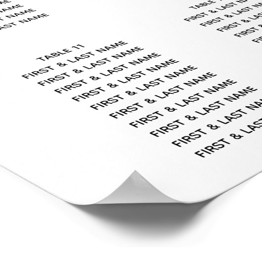 Elegante Aquarellfarben-Blume Hochzeitsdiagramm Poster (Ecke)