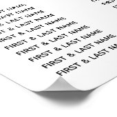 Elegante Aquarellfarben-Blume Hochzeitsdiagramm Poster (Ecke)