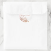 Elegante Aquarellfarben Blume Mit Monogramm Spitze Runder Aufkleber (Tasche)