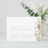 Elegante Aquarellfarben Blume Pampas Grass RSVP Ka (Stehend Vorderseite)