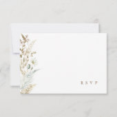 Elegante Aquarellfarben Blume Pampas Grass RSVP Ka (Rückseite)