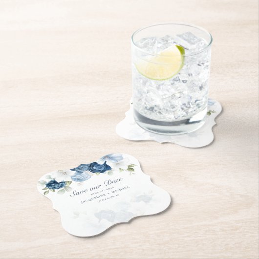 Elegante Aquarellfarben-Blume Rettete unser Datums Untersetzer (Vor Ort)