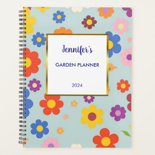 Elegante Aquarellfarben-Blume zeichnen den persönl Planer (Vorderseite)