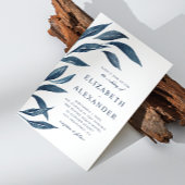 Elegante Aquarellfarben Blumen Blätter Hochzeit Einladung