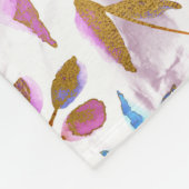 Elegante Aquarellfarben Blumen Rosa und Weiß Fleecedecke (Ecke)