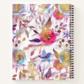 Elegante Aquarellfarben Blumen Rosa und Weiß Notizblock (Rückseite)