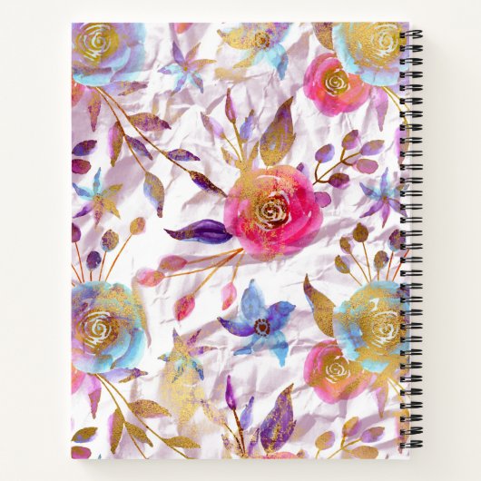 Elegante Aquarellfarben Blumen Rosa und Weiß Notizblock (Rückseite)