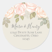 Elegante Aquarellfarben Blumenblätterblätterung Gr Runder Aufkleber (Vorderseite)