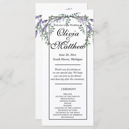 Elegante Aquarellfarben-Chic-Lavendel (Vorne/Hinten)