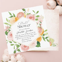 Elegante Aquarellfarben Citrus Pink Blume Bridal S