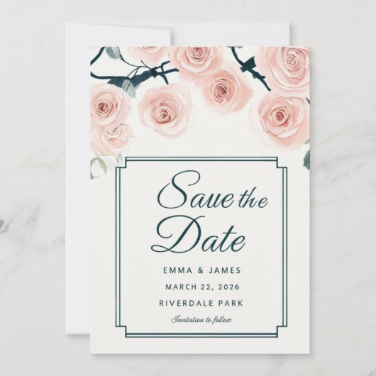 Elegante Aquarellfarben - Einladung (Vorderseite)