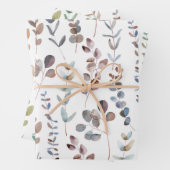 Elegante Aquarellfarben Eukalyptus-Blätter Geschenkpapier Set (Beispiel)