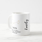 Elegante Aquarellfarben Fisces Zodiac Custom Kaffeetasse (Vorderseite Links)