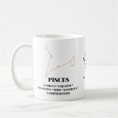 Elegante Aquarellfarben Fisces Zodiac Custom Kaffeetasse (Links)