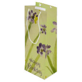 Elegante Aquarellfarben floral Accented Geschenktüte Für Weinflaschen (Rückseite Schrägansicht)