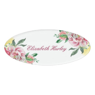 Elegante Aquarellfarben - Florenname Namenschild
