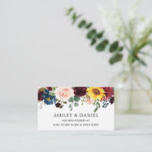 Elegante Aquarellfarben gemischte Blütenfarben Begleitkarte (Stehend Vorderseite)