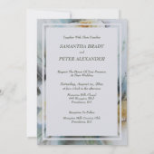 Elegante Aquarellfarben, Grün und Creme Einladung (Rückseite)