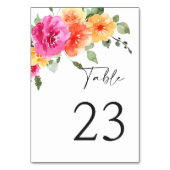 Elegante Aquarellfarben Hellrosa Blume Hochzeit Tischnummer (Rückseite)