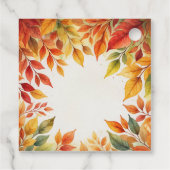 Elegante Aquarellfarben-Herbstlaube - Grenz-Ernted Geschenkanhänger (Rückseite)