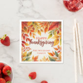 Elegante Aquarellfarben-Herbstlaube - Grenz-Ernted Serviette (Beispiel)