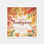 Elegante Aquarellfarben-Herbstlaube - Grenz-Ernted Serviette (Vorderseite)