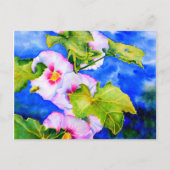 Elegante Aquarellfarben Hollyhocks Postkarte (Vorderseite)
