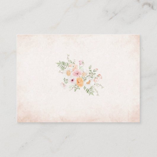 Elegante Aquarellfarben-Liebe im Brautparty Rec Begleitkarte (Rückseite)