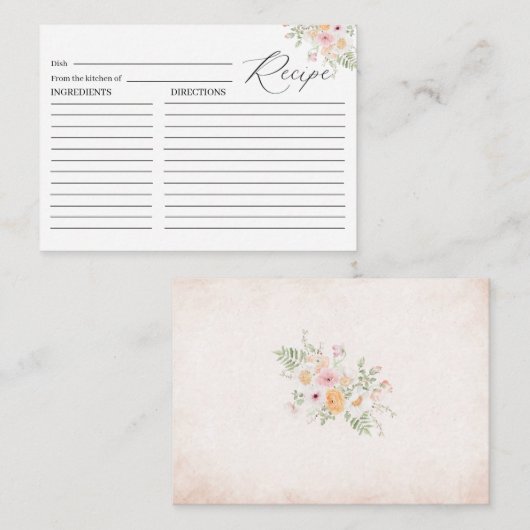 Elegante Aquarellfarben-Liebe im Brautparty Rec Begleitkarte (Vorne/Hinten)