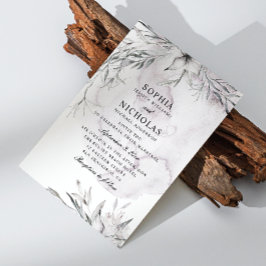 Elegante Aquarellfarben lila Blumenhochzeit Einladung