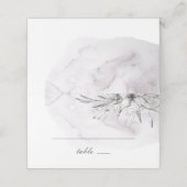 Elegante Aquarellfarben lila Blumenhochzeit Platzkarte (Außenseite Aufgefaltet)