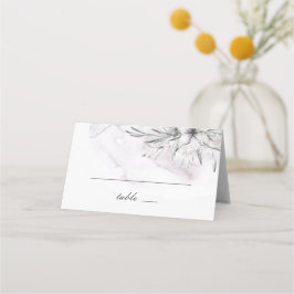Elegante Aquarellfarben lila Blumenhochzeit Platzkarte