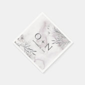 Elegante Aquarellfarben lila Blumenhochzeit Serviette (Ecke)