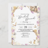 Elegante Aquarellfarben Lila & Gelb Blume Einladung (Vorderseite)