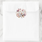 Elegante Aquarellfarben magnolische Blume Runder Aufkleber (Tasche)