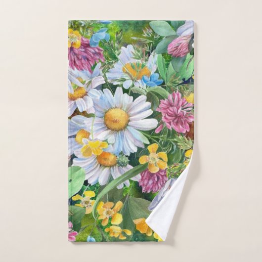 Elegante Aquarellfarben mit blumengeschmückter Opt Badhandtuch Set (Handtuch)