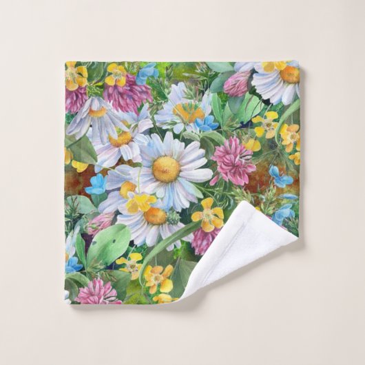 Elegante Aquarellfarben mit blumengeschmückter Opt Badhandtuch Set (Waschlappen)