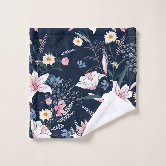 Elegante Aquarellfarben mit blumengeschmückter Opt Badhandtuch Set (Waschlappen)