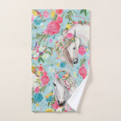 Elegante Aquarellfarben mit blumengeschmückter Opt Badhandtuch Set (Handtuch)