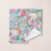 Elegante Aquarellfarben mit blumengeschmückter Opt Badhandtuch Set (Waschlappen)